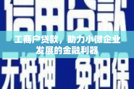 秀山工商户贷款，助力小微企业发展的金融利器