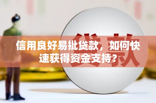 秀山信用良好易批贷款，如何快速获得资金支持？