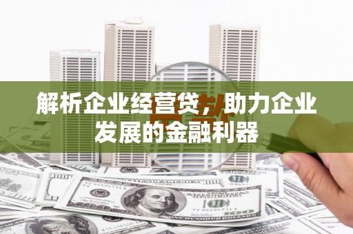 秀山解析企业经营贷，助力企业发展的金融利器
