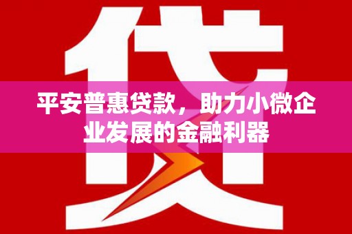 秀山平安普惠贷款，助力小微企业发展的金融利器