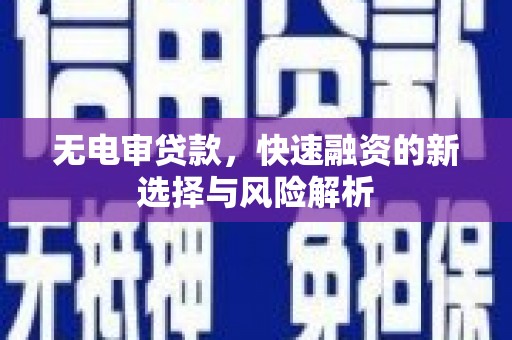 秀山无电审贷款，快速融资的新选择与风险解析