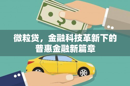 秀山微粒贷，金融科技革新下的普惠金融新篇章