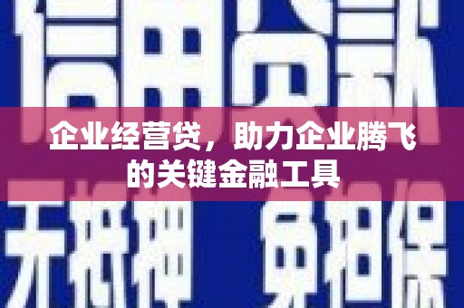 秀山企业经营贷，助力企业腾飞的关键金融工具