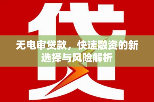 秀山无电审贷款，快速融资的新选择与风险解析