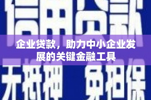 秀山企业贷款，助力中小企业发展的关键金融工具