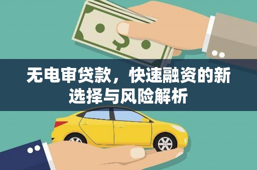 秀山无电审贷款，快速融资的新选择与风险解析