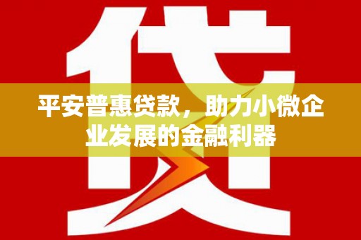 秀山平安普惠贷款，助力小微企业发展的金融利器
