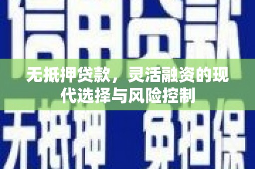 秀山无抵押贷款，灵活融资的现代选择与风险控制