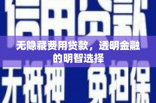 秀山无隐藏费用贷款，透明金融的明智选择