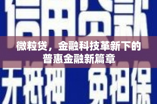 秀山微粒贷，金融科技革新下的普惠金融新篇章