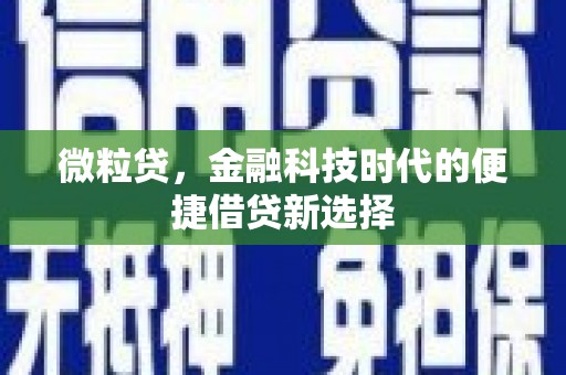 秀山微粒贷，金融科技时代的便捷借贷新选择
