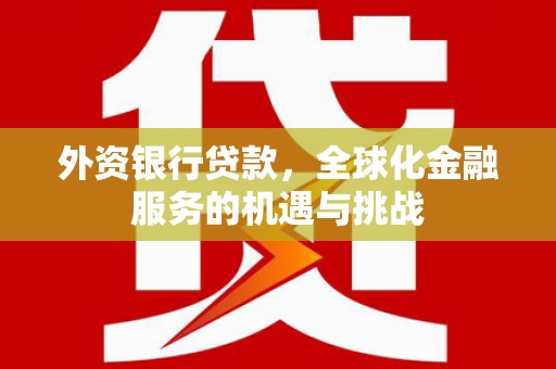 秀山外资银行贷款，全球化金融服务的机遇与挑战